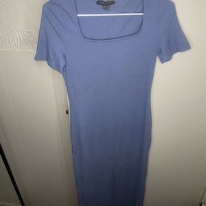 Women’s prime-mark crew neck Maxi dress blue .